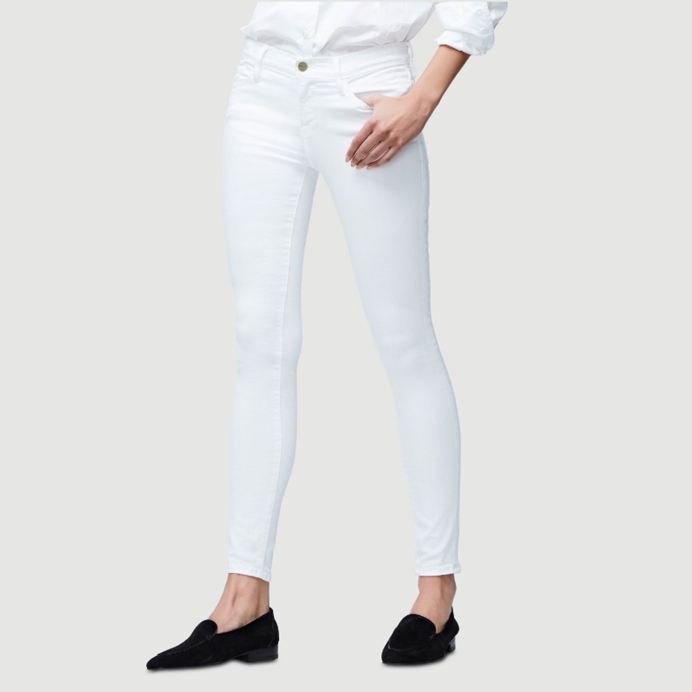 NWT FRAME Denim Le Color White Skinny Jeans SZ 24 - Picture 2 of 4